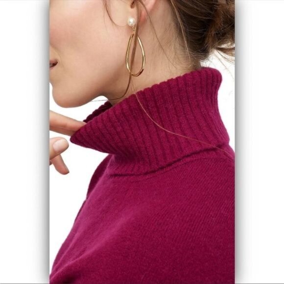 J Crew Supersoft Turtleneck Sweater Pullover Preppy Burgundy XSmall AF023 - Picture 3 of 9